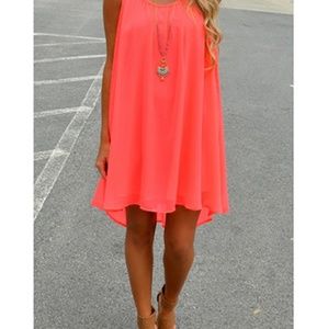 Coral Cute Summer Dress